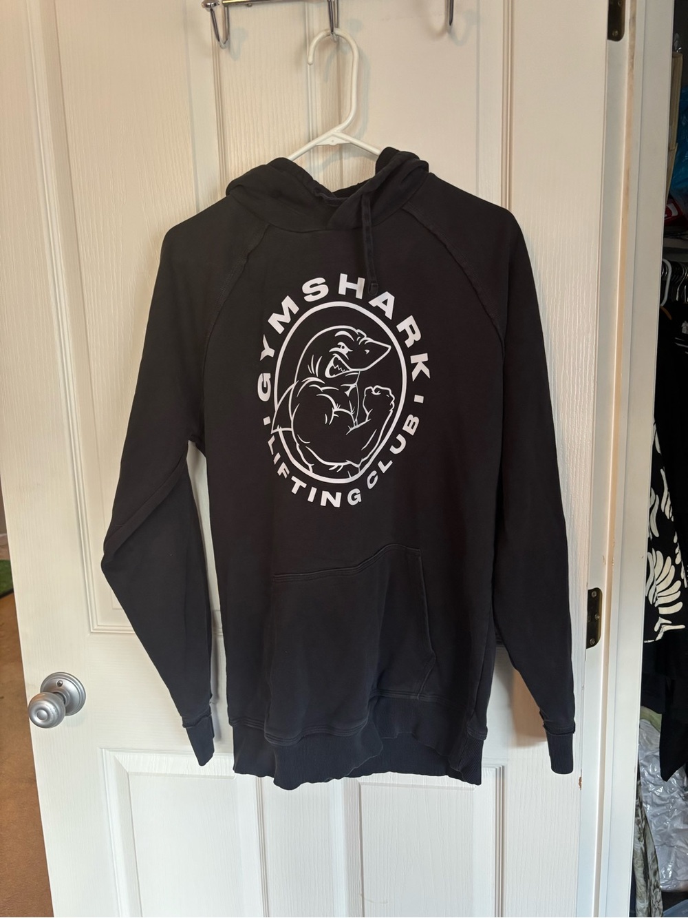 Gymshark Black Hoodie with White Lifting Club Logo